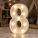 HXWEIYE Light Up Numbers 8, 8.58 Inch Battery Opearted, 9 LEDs