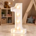 HXWEIYE Light Up Numbers 1, 8.58 Inch Battery Opearted, 6 LEDs
