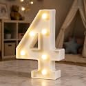 HXWEIYE Light Up Numbers 4, 8.58 Inch Battery Opearted, 6 LEDs