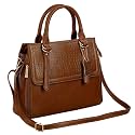 HYATT Leather Accessories Natural Leather Top-Handle satchel Tote Ladies Handbags &amp; Shoulder Sling Bags For Women Office Branded Stylish Latest Size-L-12 X H-10.5 x W- 5.5 Inches (BLACK)