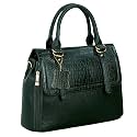 HYATT Leather Accessories Natural Leather Top-Handle satchel Tote Ladies Handbags &amp; Shoulder Sling Bags For Women Office Branded Stylish Latest Size-L-12 X H-10.5 x W- 5.5 Inches (BLACK)