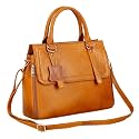 HYATT Leather Accessories Natural Leather Top-Handle satchel Tote Ladies Handbags &amp; Shoulder Sling Bags For Women Office Branded Stylish Latest Size-L-12 X H-10.5 x W- 5.5 Inches (BLACK)