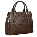 HYATT Leather Accessories Natural Leather Top-Handle satchel Tote Ladies Handbags &amp; Shoulder Sling Bags For Women Office Branded Stylish Latest Size-L-12 X H-10.5 x W- 5.5 Inches (BLACK)