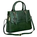 HYATT Leather Accessories Natural Leather Top-Handle satchel Tote Ladies Handbags &amp; Shoulder Sling Bags For Women Office Branded Stylish Latest Size-L-12 X H-10.5 x W- 5.5 Inches (BLACK)