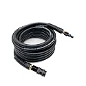 Hybrid Air Hose 1/4-Inch x 25FT,300 PSI Heavy Duty,Lightweight,Kink Resistant,All-Weather Flexibility With 1/4-Inch Swivel Solid Aluminum Quick Coupler and Plug,Black