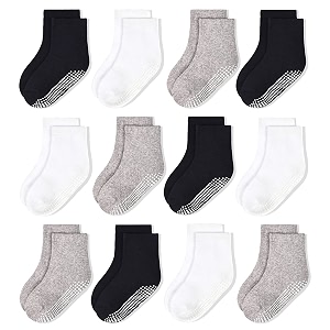 hycles toddler girl socks 12 pairs non slip ankle toddler socks for 1-7 years baby girls kids