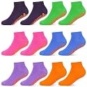 HYCLES Toddler Girl Socks, 12 Pairs Non Slip Ankle Toddler Socks for 1-7 Years Baby Girls Kids