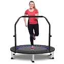 HYD-Parts 40" 48" Mini Trampoline for Adults and Kids Exercise Rebounder with Adjustable Bar Fitness Trampoline Indoor Max Load 330 440lbs