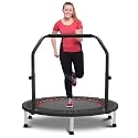 HYD-Parts 40" 48" Mini Trampoline for Adults and Kids Exercise Rebounder with Adjustable Bar Fitness Trampoline Indoor Max Load 330 440lbs