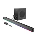 Hydra BOOMBAR 2.1 Channel Soundbar with Wired Subwoofer, 180W, 3D Surround Sound, Bluetooth, AUX/USB/HDMI, Remote Control, Black