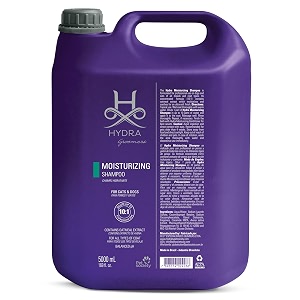 hydra groomers moisturizing shampoo for dogs amp cats  5l with optical brightener amp oatmeal  professional-grade coat care