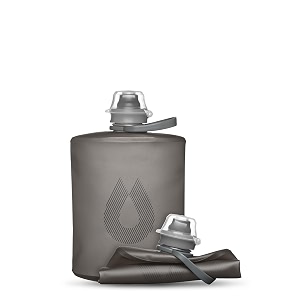 hydrapak stow collapsible water bottle  500ml  ultralight leak-proof bpa-free filter compatible travel amp hiking flask - mammoth grey