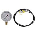 Hydraulic Hose Pressure Test Coupling Point Kit, M16 2-BSP1 / 4 Pressure Gauge 250BAR/3600PSI with 1.5m/4.9ft Hose for Excavator Construction Machinery