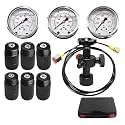 Hydraulic Nitrogen Accumulator Charging Kit, Hydraulic Nitrogen Pressure Gauge Test Kit, WKQ Nitrogen Fill Kit, Gas Charge Tools with 7 Couplings, 3 Gauges & 1 Gas Hose