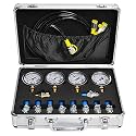 Hydraulic Pressure Gauge Test Set for Excavator, Pressure Tester Coupling Kit with 4 Gauges (1500PSI, 3500PSI, 6000PSI, 9000PSI)