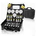 Drkerr Hydraulic Pressure Test Kit, (10/100/250/400/600bar) 60MPa, 5 Gauges 13 Test Couplings 14 Tee Connectors 5 Test Hoses w/Sturdy Portable Carrying Case for Excavator Construction Machinery