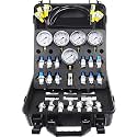 Hydraulic Pressure Test Kit, 600bar /10000psi / 60Mpa 5 Gauges 13 Test Couplings 14 Tee Connectors 5 Test Hoses, Hydraulic Test Gauge kit for Excavator Construction Machinery (5 Gauges)