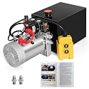 Hydraulic Pump 12V Dump Trailer Pump - Hydraulic Power Unit 8 Quart Double Acting Electric Hydraulic Pump for Dump Trailer Car Lifting (with 2pcs Extra SAE #6 Connectors)