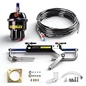 Hydraulic Steering Kit for 90HP Outboard Motors, Marine Boat Hydraulic Steering System, 20ft Hose with Pump &amp; Cylinder (Include Helm), Marine-Grade Steering System Boats