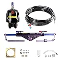Hydraulic Steering Kit for Boats up to 150HP, 1000PSI Pump + Cylinder + 2x24ft Hoses (5/16") + Fittings, Boat Hydraulic Steering System for Marine Outboard System