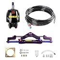 Hydraulic Steering Kit for Boats up to 300HP, 26ft Hose System with Pump &amp; Cylinder (Include Helm), Boat Hydraulic Steering System Compatible with Outboard Marine Motors