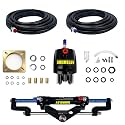 Hydraulic Steering Kit for Boats up to 300HP, 1000PSI Marine Hydraulic Steering System with Pump, Cylinder, 2×26ft Hoses & Fittings for Outboard Motors