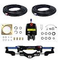 Hydraulic Steering Kit for Boats up to 500HP, 1000PSI Outboard Hydraulic Steering System with Pump, Cylinder, 2×26ft Hoses & Fittings