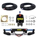 Hydraulic Steering Kit for Boats up to 700HP, 1000PSI Heavy‑Duty Marine Steering System with Pump, Cylinder, 2×26ft Hoses & Fittings