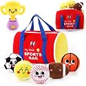 HyDren 7 Pcs My First Sports Bag Plush Toys Playset for Kids