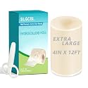 Hydrocolloid Roll (4in x 12ft), XXL Medical Grade Hydrocolloid Bandages, Pimple Patch Tape Roll for Acne, Wound Care, Burns, Blisters, Bed Sore, First Aid Kit Essential 4"x144"