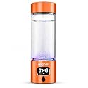 Hydrogen Water Bottle Generator, 8000 PPB, Glass & Aluminum(Orange)