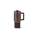 HydroJug Coffee Traveler 20oz Ceramic-Lined Mug with Handle, Brown Leopard