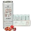 Hydrology Zodiac Water - Aries Blood Orange Pomegranate - Organically Flavored Social Sparkling Water with unique Vitamins and Minerals tailored to the Aries Zodiac Sign, Astrology Drink for Birthday Gift (12-Pack, Aries - Bl