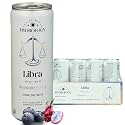 Hydrology Zodiac Water - Libra Blueberry Pitaya - Organically Flavored Social Sparkling Water with unique Vitamins and Minerals tailored to the Libra Zodiac Sign, Astrology Drink for Birthday Gift (12-Pack, Libra - Blueberry 