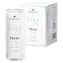 Hydrology Zodiac Water - Pisces Rose Lychee - Organically Flavored Social Sparkling Water with unique Vitamins and Minerals tailored to the Pisces Zodiac Sign, Astrology Drink for Birthday Gift (4-Pack, Pisces - Rose Lychee)