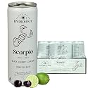 Hydrology Zodiac Water - Scorpio Black Cherry Limeade - Organically Flavored Social Sparkling Water with unique Vitamins and Minerals tailored to the Scorpio Zodiac Sign, Astrology Drink for Birthday Gift (12-Pack, Scorpio - 