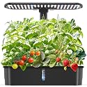 Hydroponics Growing System Kits,Smart Indoor Herb Garden with 24W LED Grow Light Planting Height Adjustablewith,12 Pods Plant Germination Kit,with Quiet Pump, Ideal Gift for All Ages