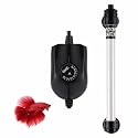 hygger 100W Mini Inline Quartz Glass Aquarium Heater with External Controller, Adjustable Submersible Betta Fish Tank Thermostat for 10-30 Gallon