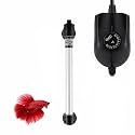 hygger 50W Mini Inline Quartz Glass Aquarium Heater with External Controller, Adjustable Submersible Betta Fish Tank Thermostat for 5-15 Gallon