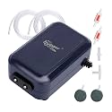 hygger Aquarium Air Pump,Adjustable Oxygen Pump，Silent Powerful Aerator Pump 2W/3W/4.5W/6W/ 1/2 Air Outlets Ultra for Up to 100 Gallon Tank