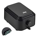 hygger Quiet <30dB Aquarium Air Pump, Adjustable Low Decibel Oxygen Fish Tank Pump 2 Air Outlets Ultra Silent Powerful Aerator Pump with Accessories Max 80GPH/160GPH/255GPH(10W, Up to 600Gallon)