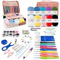 HYHJMISTY Beginner Crochet Kit with Ergonomic Hooks for Adult DIY Gift