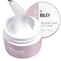 IN.HYPE UV/LED Professional Hard/Builder Gel for Nail Extension/Strengthening/Overlays File Off (Milky #1)