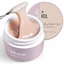IN.HYPE UV/LED Professional Hard/Builder Gel for Nail Extension/Strengthening/Overlays File Off (Veil #30)