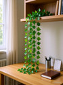 HYPEBEAST 8ft Set of 12 Artificial Money Plant Vine,For|Home|Office|Garden|Decoration Green Hibiscus Artificial Flower
