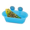 Hypeety Bird Bath with Mirror Portable Bird Bathroom Parakeet Shower Tub