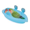 Hypeety Bird Bath with Mirror Portable Bird Bathroom Parakeet Shower Tub