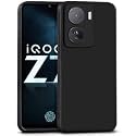 HYPER® Compitable with IQOO Z7s 5G Cases and Covers, [Shock Absorption] Clear Gel with Reinforced Corner Slim Soft Black Silicone Bumper Back Cover (Black)
