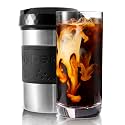 HyperChiller The Original but NEW Stainless-Steel HC2SS Patented Iced Coffee/Beverage Cooler Ready in One Minute, Reusable for Iced Tea, Wine, Spirits, Alcohol, Juice, 12.5 oz, Stainless Steel