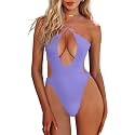 HYPERFIRE Women's Sexy Criss Cross Halter Bathing Suit Cut Out Backless Monokini Swimsuits One Piece